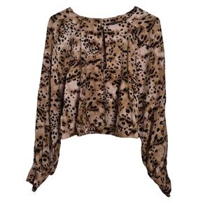 Banana Republic Leopard Long Sleeve Blouse